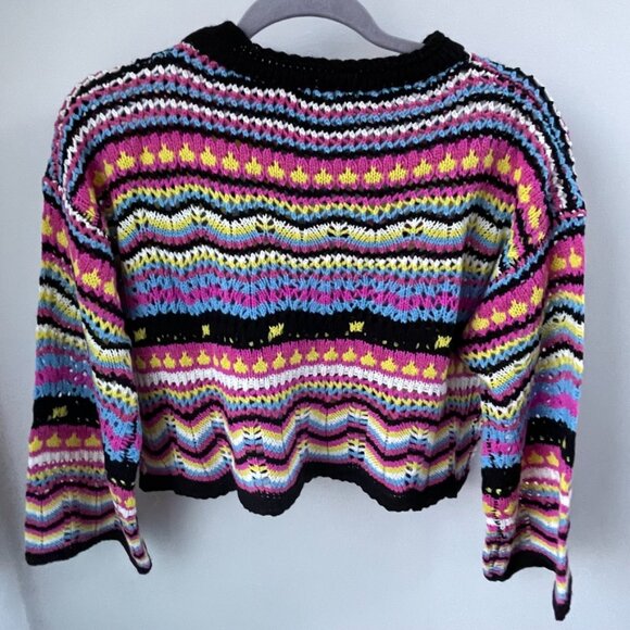 Colourful crop rainbow crop sweater size S/M - Picture 2 of 6